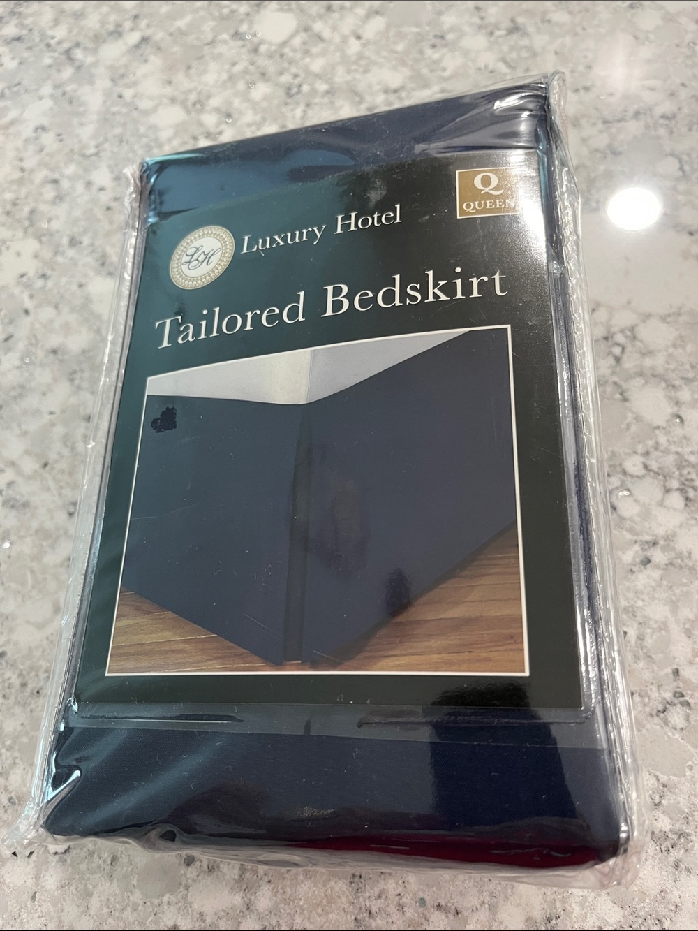 Luxury Hotel Tailored Bedskirt in Navy